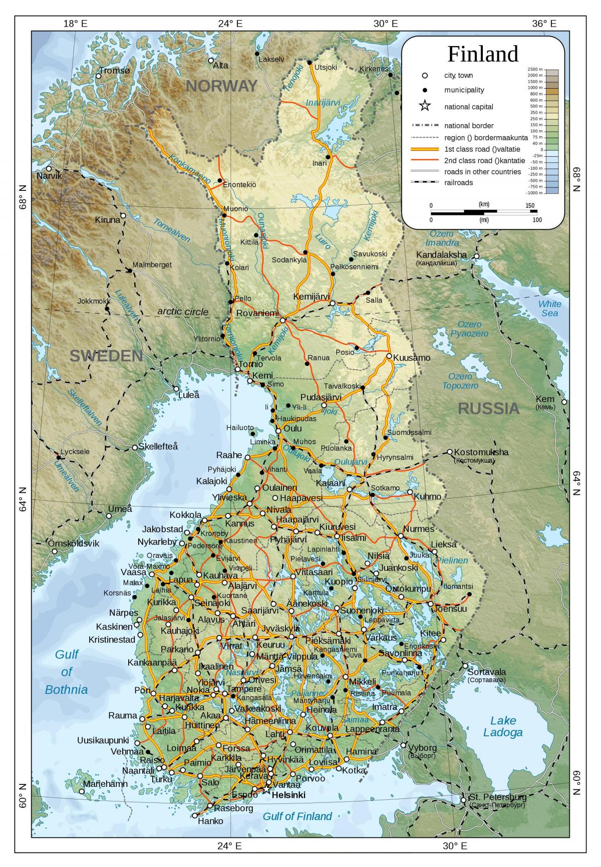 Mapa Finlandii