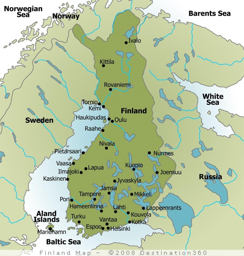 Mapa kempingów Finlandii