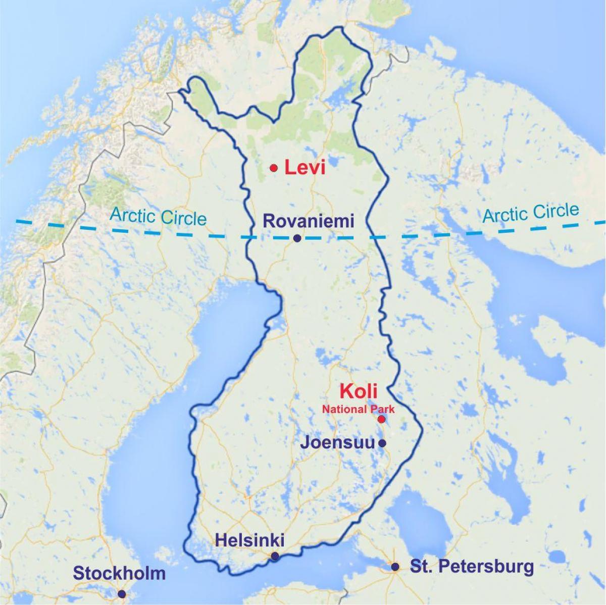 Finlandia Levy mapa