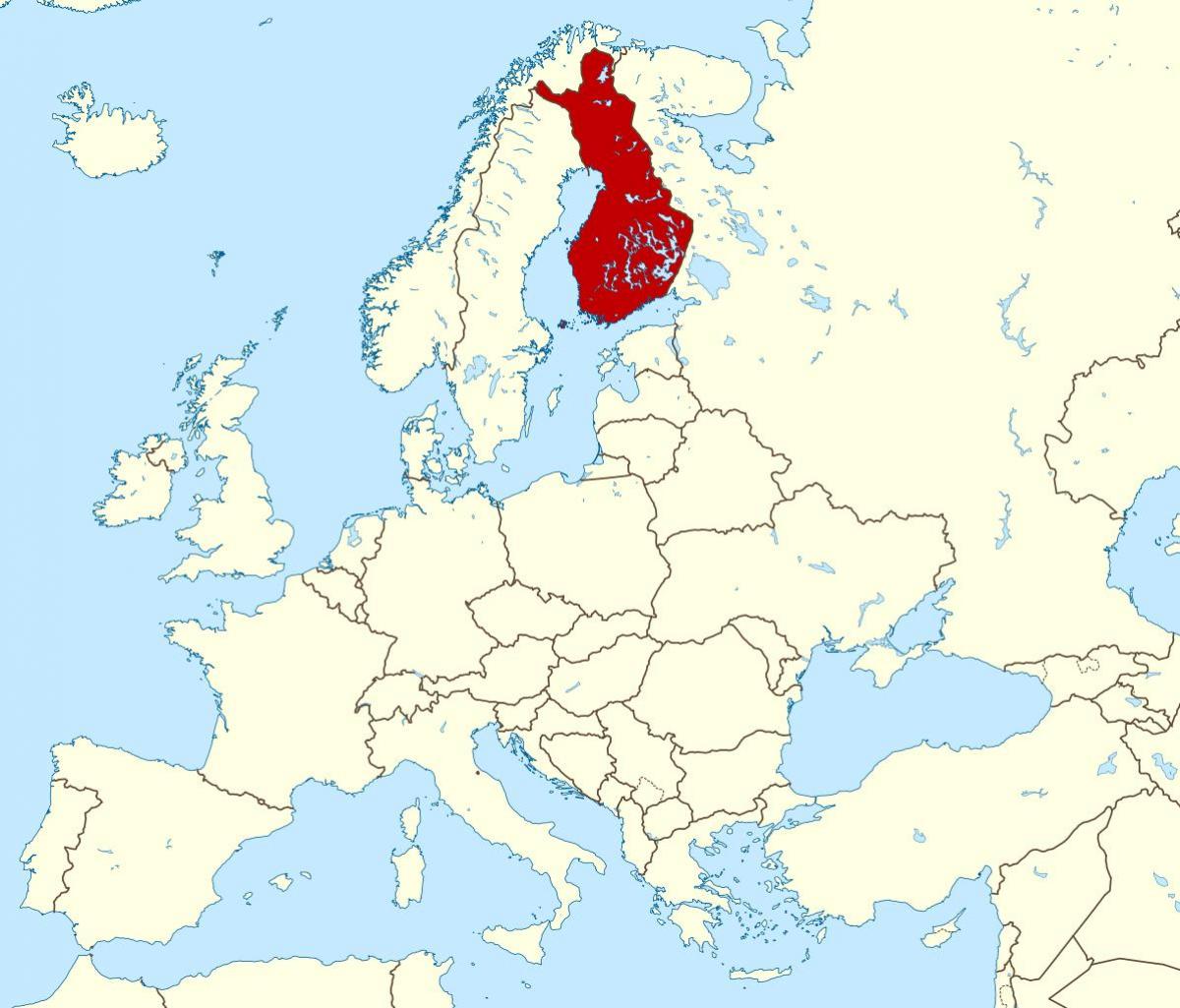 mapa świata pokazująca Finlandii