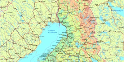 Mapa Finlandii drogi