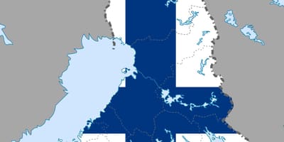 Flaga Finlandii na mapie 