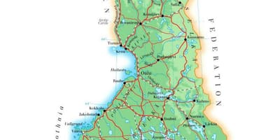 Mapa Finlandii wysokości