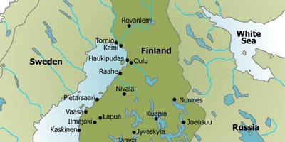 Mapa kempingów Finlandii