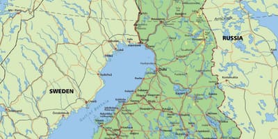 Mapa krąg Polarny Finlandia