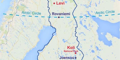 Rovaniemi na mapie Finlandii