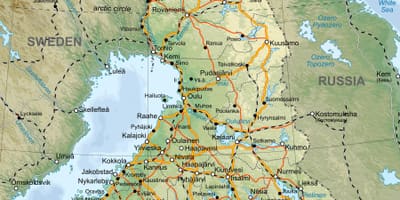 Mapa szczegółowa mapa Finlandii