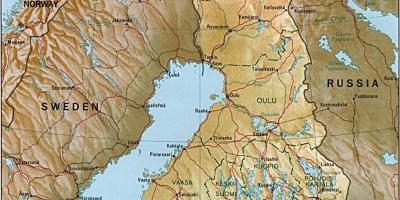 Topograficzna mapa Finlandii